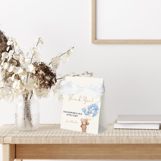 Blue Teddy Bear Danke Balloon Baby Dusche Geschenkschachtel