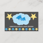 Blue Teddy Bear Diaper Raffeln Tickets schlafen Begleitkarte (Rückseite)