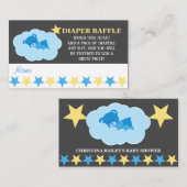 Blue Teddy Bear Diaper Raffeln Tickets schlafen Begleitkarte (Vorne/Hinten)