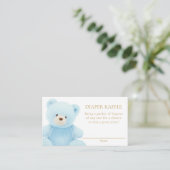 Blue Teddy Bear Diaper Raffle Begleitkarte (Stehend Vorderseite)