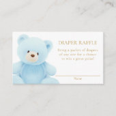 Blue Teddy Bear Diaper Raffle Begleitkarte (Vorderseite)