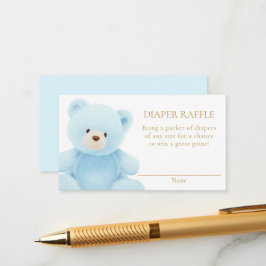 Blue Teddy Bear Diaper Raffle Begleitkarte