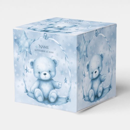 Blue Teddy Bear Favor Box Geschenkschachtel (Vorderseite)