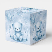 Blue Teddy Bear Favor Box Geschenkschachtel (Rückseite)