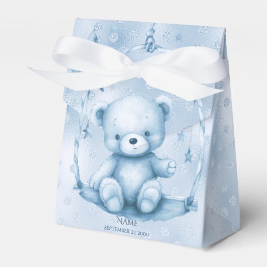 Blue Teddy Bear Favor Box Geschenkschachtel (Vorderseite)