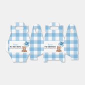 Blue Teddy Bear First Birthday Party Gefälligkeits Geschenkschachtel (Ungefaltet)
