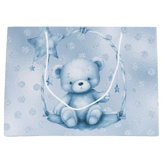 Blue Teddy Bear Geschenktasche Große Geschenktüte (Vorderseite)