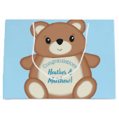 Blue Teddy Bear Große Geschenktüte (Vorderseite)