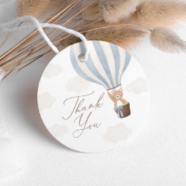 Blue Teddy Bear Hot Air Ballon Babydusche Geschenkanhänger