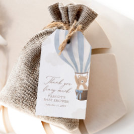 Blue Teddy Bear Hot Air Ballon Babydusche Geschenkanhänger