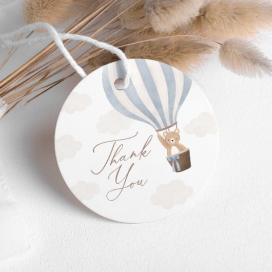 Blue Teddy Bear Hot Air Ballon Babydusche Geschenkanhänger