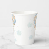 Blue Teddy Bear Hot Air Ballon Babydusche Pappbecher (Links)