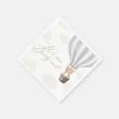 Blue Teddy Bear Hot Air Ballon Babydusche Serviette (Ecke)