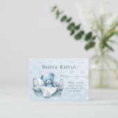 Blue Teddy Bear in Basket Baby Dusche Begleitkarte (Stehend Vorderseite)