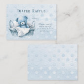 Blue Teddy Bear in Basket Baby Dusche Begleitkarte (Vorne/Hinten)