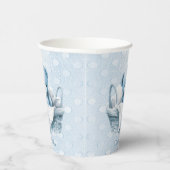 Blue Teddy Bear in Basket Paper Cups Pappbecher (Rechts)