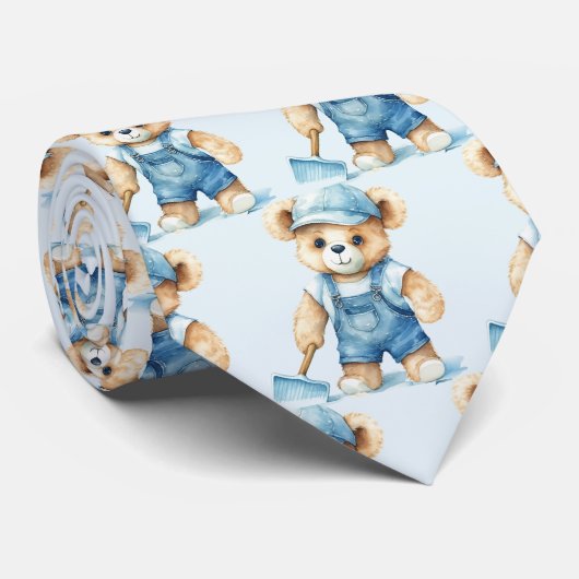 Blue Teddy Bear Krawatte (Gerollt)