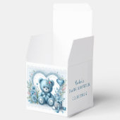 Blue Teddy Bear Lace und Blume 1 - Babydusche Geschenkschachtel (Geöffnet)