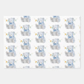 Blue Teddy Bear liest ein Buch Baby Shower Geschenkpapier Set (Vorderseite 3)
