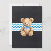 Blue Teddy Bear Little Cub Turning Einladung (Rückseite)