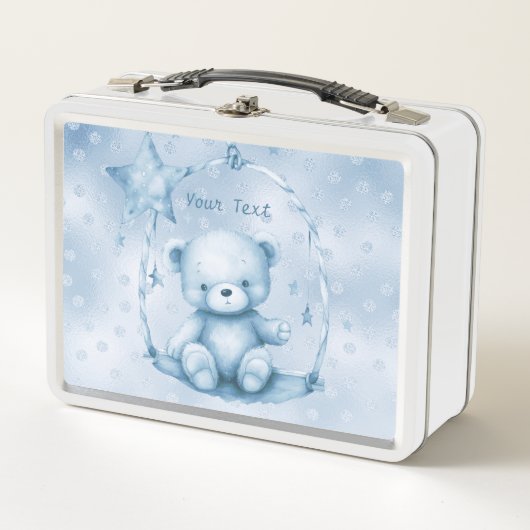 Blue Teddy Bear Metal Lunch Box (Vorderseite)