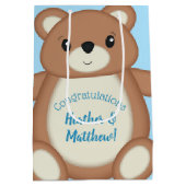 Blue Teddy Bear Mittlere Geschenktüte (Rückseite)