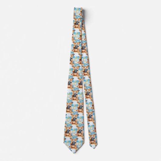 Blue Teddy Bear Neck Tie Krawatte (Vorderseite)