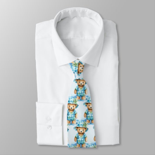 Blue Teddy Bear Neck Tie Krawatte (Gebunden)