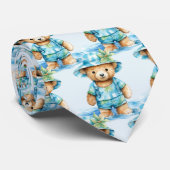 Blue Teddy Bear Neck Tie Krawatte (Gerollt)