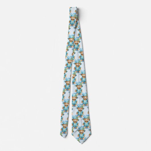 Blue Teddy Bear Neck Tie Krawatte (Rückseite)