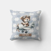 Blue Teddy Bear Pilot Baby Boy Kissen Individuelle (Vorderseite)