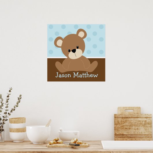 Blue Teddy Bear Poster (Küche)