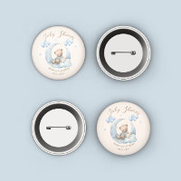 Blue Teddy Bear Stars Baby Dusche