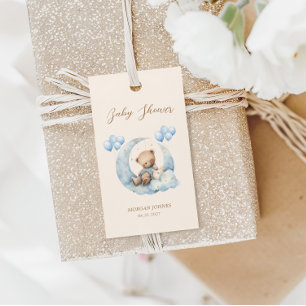 Blue Teddy Bear Stars Baby Dusche Geschenkanhänger