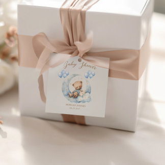 Blue Teddy Bear Stars Baby Dusche Geschenkanhänger