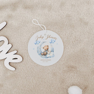 Blue Teddy Bear Stars Baby Dusche Geschenkanhänger