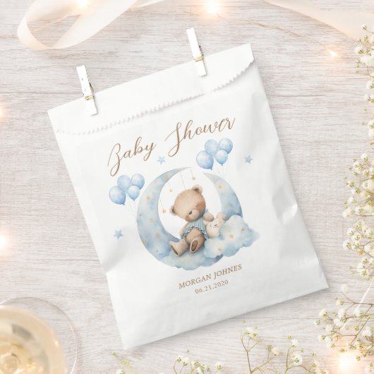 Blue Teddy Bear Stars Baby Dusche Geschenktütchen (Ausgeschnitten)