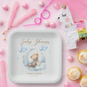 Blue Teddy Bear Stars Baby Dusche Pappteller (Party)