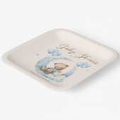 Blue Teddy Bear Stars Baby Dusche Pappteller (Gewinkelt)