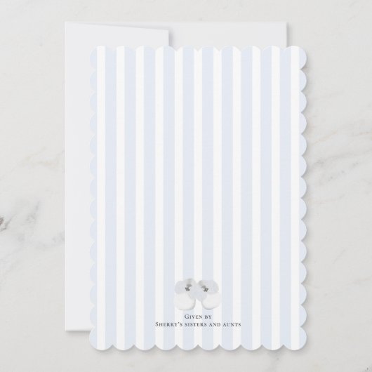 Blue Teddy Bear Train Cake Boy Baby Dusche Einladung (Rückseite)