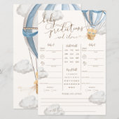 Blue Teddy Bear Twins Baby Predictions Game (Vorne/Hinten)