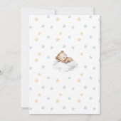 Blue Teddy Bear wir können frühzeitig abwarten Bab Einladung (Rückseite)