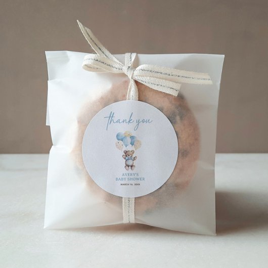 Blue Teddy Bear wir können frühzeitig abwarten Bab Runder Aufkleber