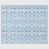 Blue Teddy Bear Wrapping Paper Geschenkpapier (Flach)