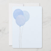 Blue Teddy wir können frühzeitig abwarten Baby Dus Einladung (Rückseite)