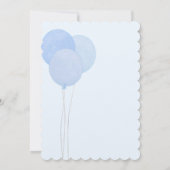 Blue Teddy wir können frühzeitig abwarten Baby Dus Einladung (Rückseite)