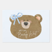 Blue Teddy wir können frühzeitig abwarten Baby Dus Geschenkpapier Set (Vorderseite 3)