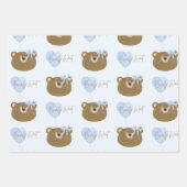 Blue Teddy wir können frühzeitig abwarten Baby Dus Geschenkpapier Set (Vorderseite 2)