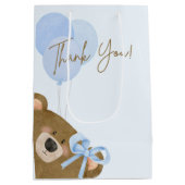 Blue Teddy wir können frühzeitig abwarten Baby Dus Mittlere Geschenktüte (Rückseite)