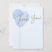 Blue Teddy wir können frühzeitig abwarten Twins Ba Dankeskarte (Rückseite)